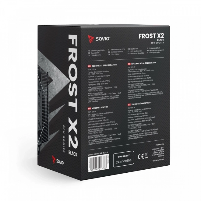 Chladič CPU Frost Black X2