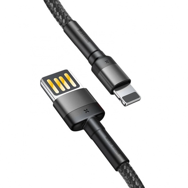 Bleskový kabel USB (oboustranný) Baseus Cafule 2,4A 1 m (šedo-černý)