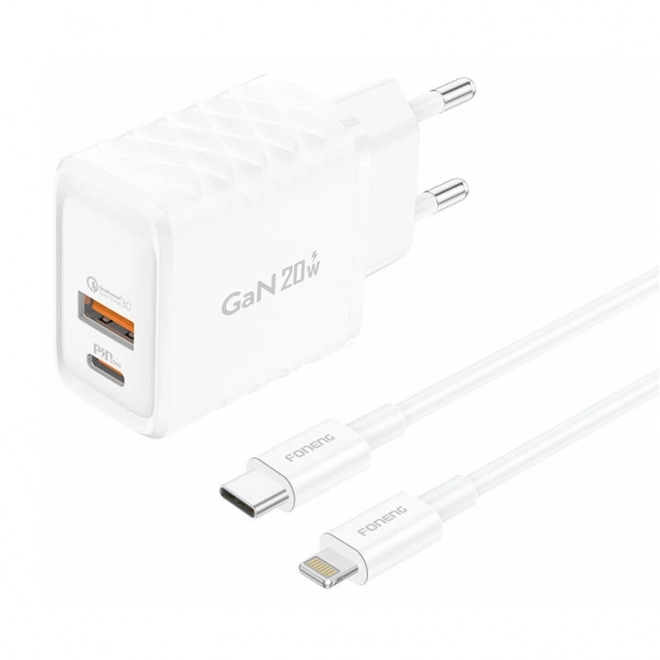 Foneng nabíječka 20W USB-C a USB-A s kabelem USB-A na Lightning