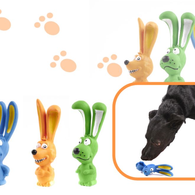 Hračka pro psy - gumový králík na žvýkání