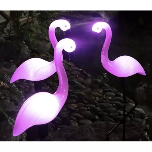 Solární zahradní lampa - plameňák