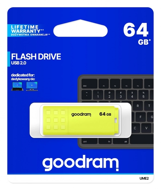 UME2 64GB USB 2.0 Flash disk žlutý