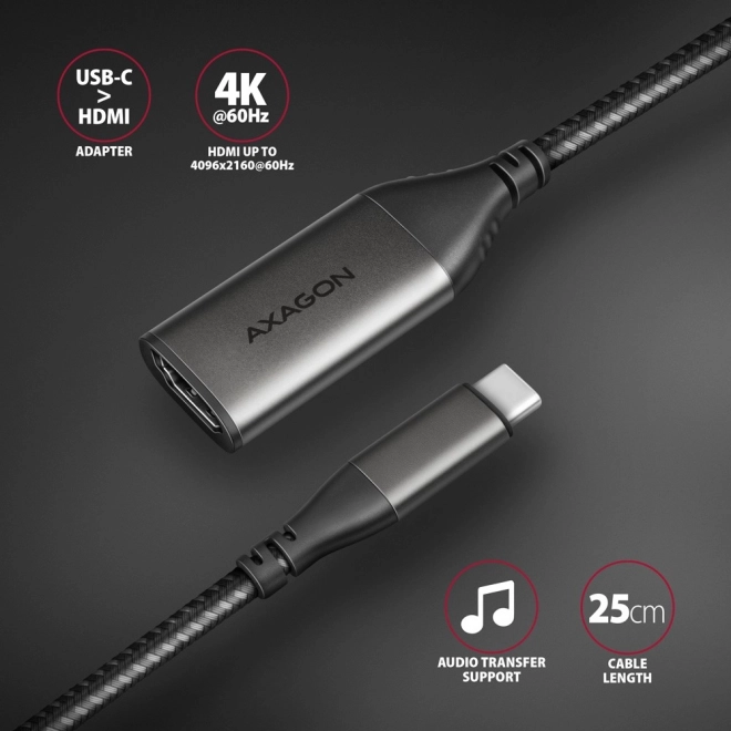 RVC-HI2M Adaptér USB-C -> HDMI 2.0 4K/60Hz Hliník, 25cm kabel