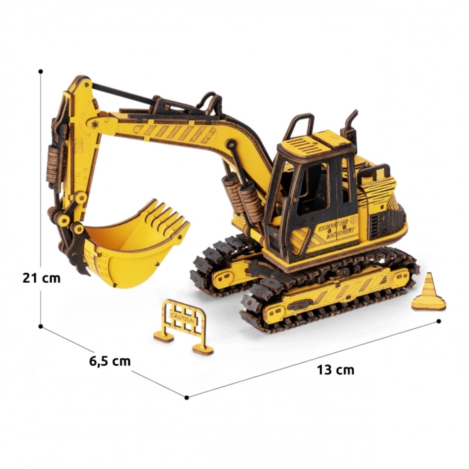 RoboTime dřevěné 3D puzzle - Bagr