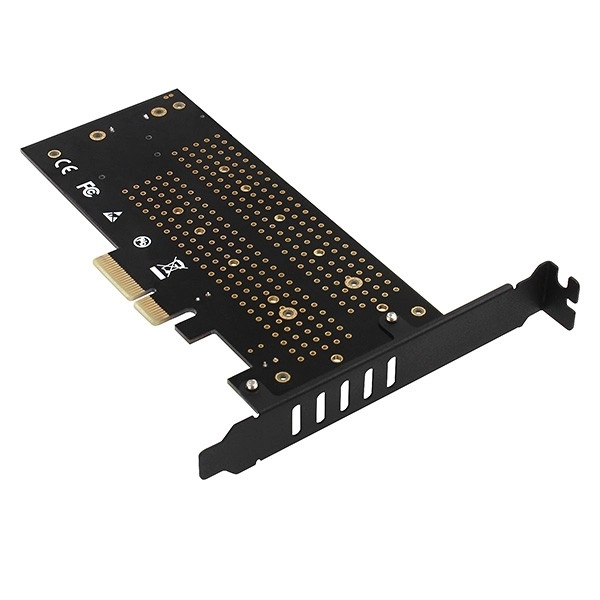 Adaptér PCEM2-DC interní PCIe x4, 1x M.2 NVMe M-key + 1x SATA B-key slot, chladič, SP & LP + chladič