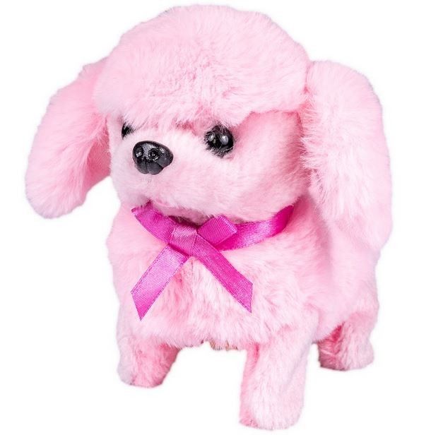 Interaktivní maskot pes růžový pudl - štěká, chodí