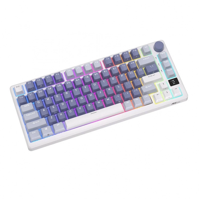 Bezdrátová mechanická klávesnice Royal Kludge RKM75 RGB, stříbrné klávesy (modré)