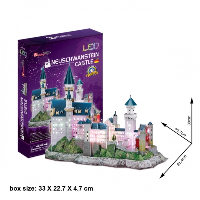 Svítící 3D puzzle zámek Neuschwanstein