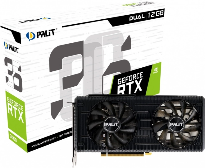 Grafická karta GeForce RTX 3060 Dual 12GB GDDR6 192bit 3DP/HDMI