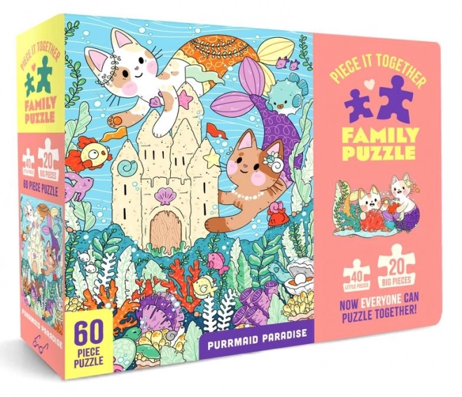 Chronicle books Rodinné puzzle Purrmaid Paradise 60 dílků