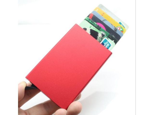 Hliníkové peněženkové pouzdro na karty RFID – Červené