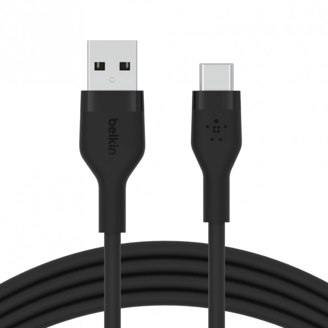 BoostCharge USB-A na USB-C silikonový kabel 2 m, černý