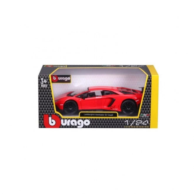 Kovový model Bburago Lamborghini Aventador červený 1:24