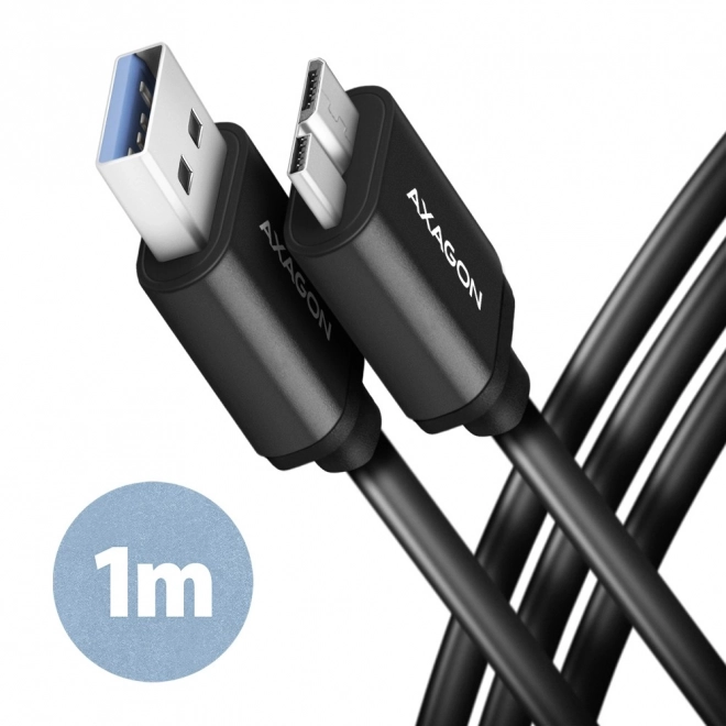 BUMM3-AM10AB Kabel USB-A 3.2 Gen 1 Micro-B USB, 1m, 3A, ALU, PVC Black