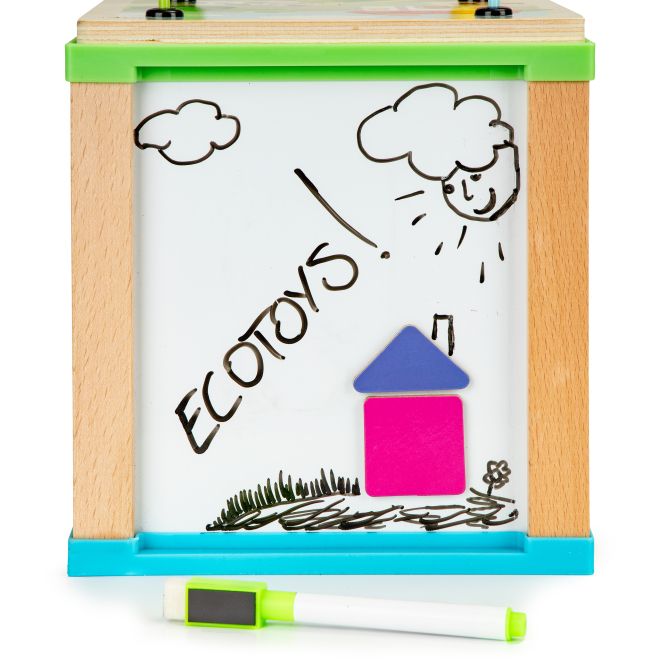 Dřevěný třídič vzdělávací kostka + třídič desek Ecotoys,