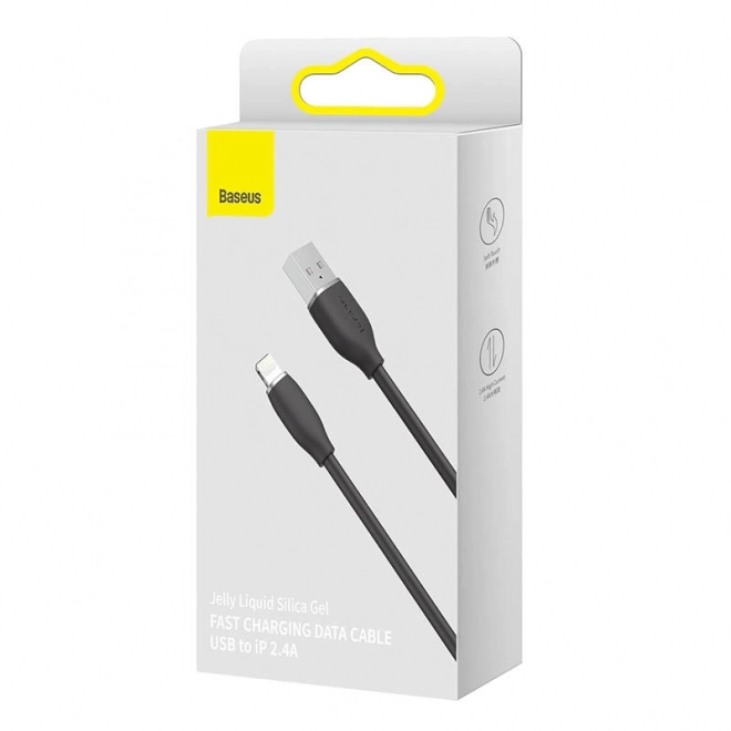 Baseus Jelly kabel USB na Lightning, 2,4A, 1,2 m (černý)