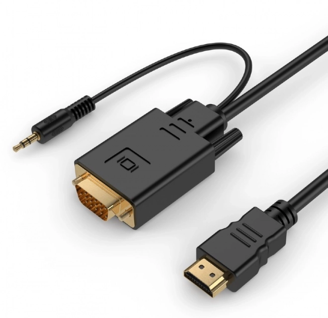 Převodník HDMI na VGA mini jack 1,8 m černý