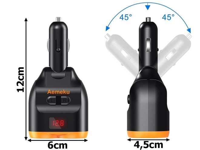 Rozdělovač zapalovače s USB-A a USB-C QC 3.0 nabíječkou