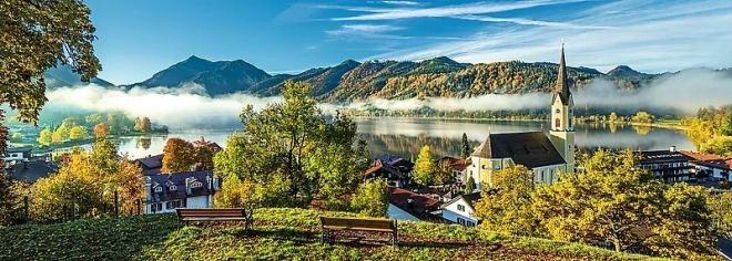 Panoramatické puzzle jezero Schliersee 1000 ks