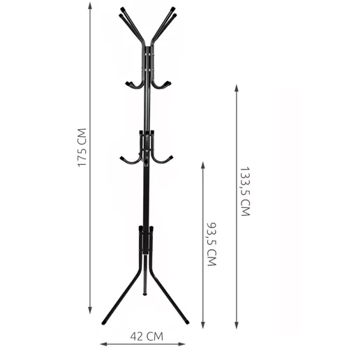 Věšák stojící 170 cm Ruhhy - černý