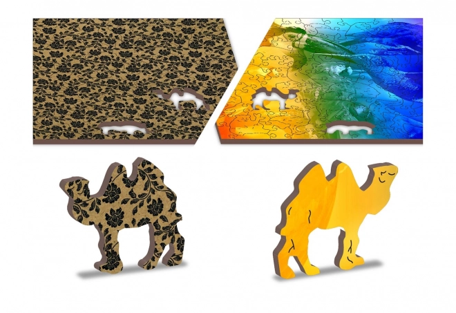 Dřevěné 3D puzzle Ptáci s gradientem M - 200 dílků