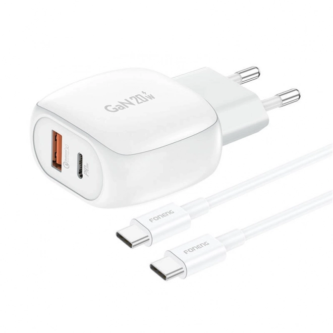 Foneng 20W nabíječka USB-C a USB-A s kabelem USB-C