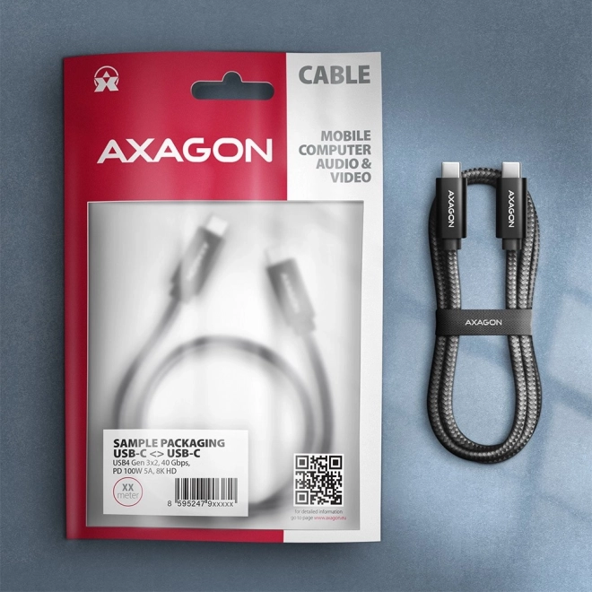 BUCM432-CM10AB USB-C - Kabel USB-C, USB4 Gen 3x2 1m, PD 100W, 8K HD, ALU, opletený Černá barva