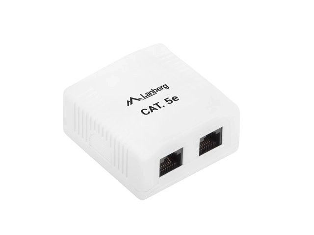 Povrchová zásuvka 2x RJ45 Cat.5E bílá