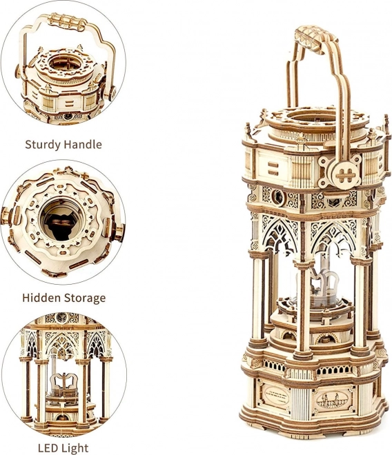 Viktoriánská lucerna - hrací skříňka - 3D dřevěné puzzle