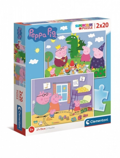 Puzzle 2x20 dílků Prasátko Peppa