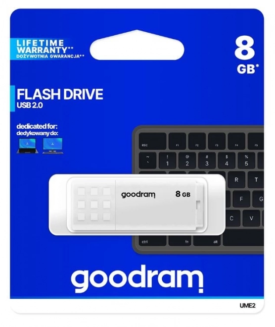 UME2 8GB USB 2.0 Flash disk bílý