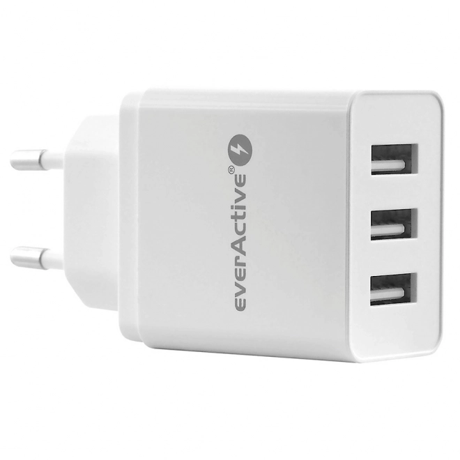 3x USB 3,4A chytrá nabíječka Iq White