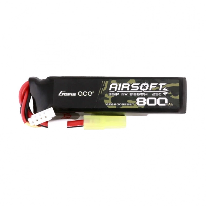 Gens Ace Lipo 800MAH 11.1V 25C 3S1P Airsoft Gun Lipo baterie s mini Tamiya konektorem