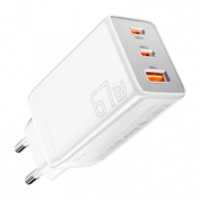 Nabíječka Essager GaN 67W s 2x USB-C a USB-A