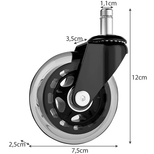 Kolečka pro kancelářské židle - 5ks. Malatec 22077