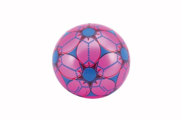 Míč barevný nenafouknutý guma 23cm mix barev v síťce – Růžový s modrými hvězdami