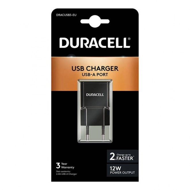 Duracell síťová nabíječka USB, 2,1 A (černá)