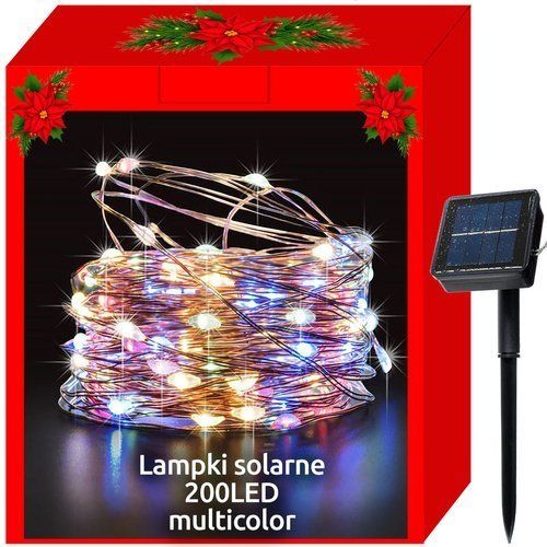 LED solární barevné dekorativní pásky – 20 m, 200 LED