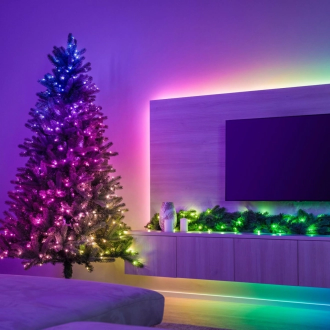 Řetězce chytrých vánočních stromků 100 LED RGB 8 m řetěz