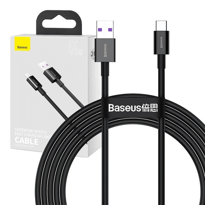 Kabel USB na USB-C řady Superior, 66W, 2m (černý)