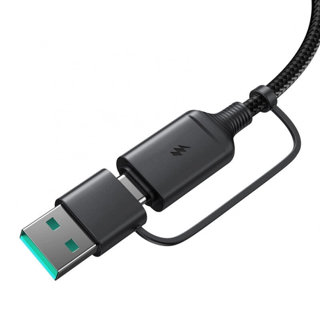 Magnetická nabíječka Joyroom JR-WQM03, USB + USB-C, 1,2 m (černá)