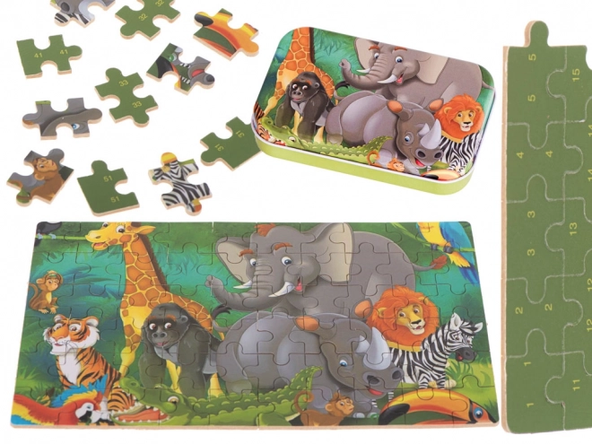 Dětské puzzle s čísly - safari zvířátka