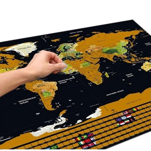 Mapa světa - stírací karta s vlajkami + příslušenství 23442