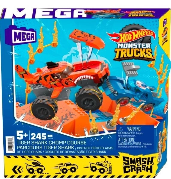 Mega Construx srážka s Tiger Shark Hot Wheels