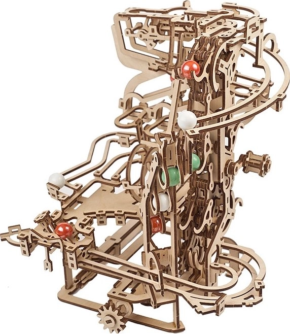 Ugears 3D dřevěné mechanické puzzle Kuličková dráha řetězová