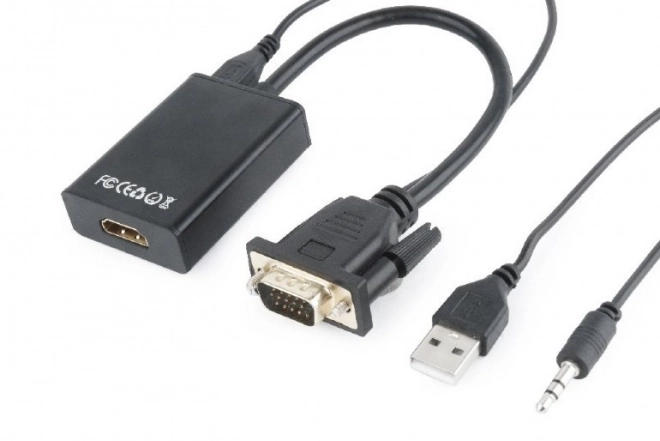 Převodník VGA na HDMI 15 cm černý