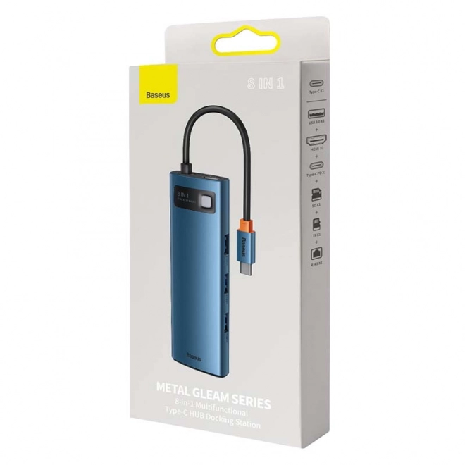 Baseus Hub adaptér 8v1 USB-C na 3x USB 3.0 + HDMI + USB-C PD 4K HD