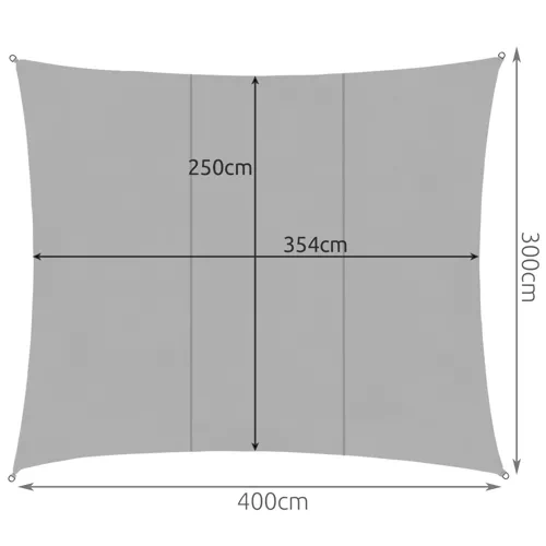 Gardlov sluneční plachta 4 x 3 m – šedá