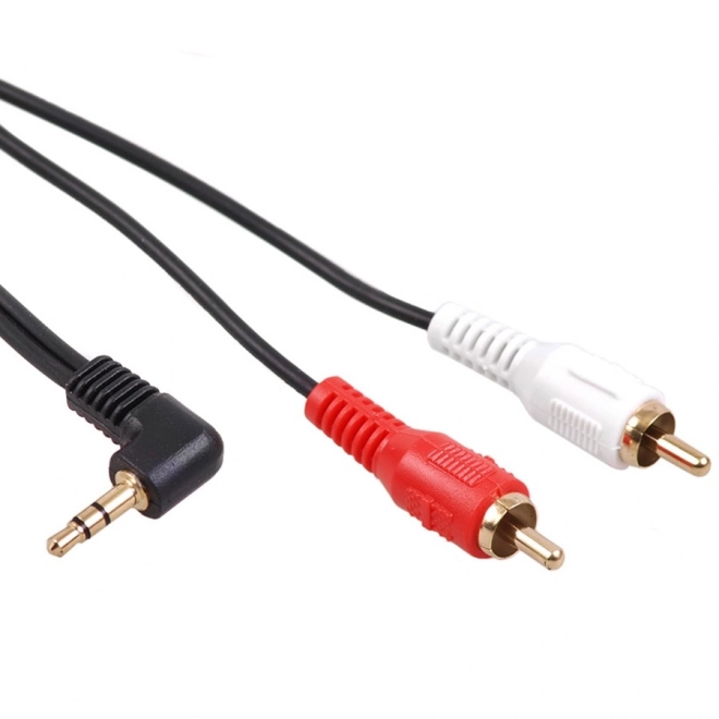 3,5mm úhlový mini jack 2RCA kabel 3m MCTV-825 černý