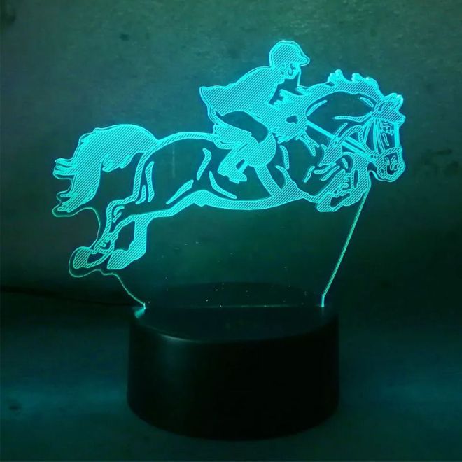 3D LED noční světlo "Rider" Hologram + dálkové ovládání